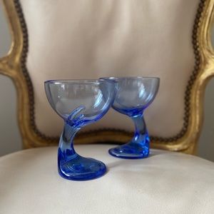 (SOLD) Set of Blue Bormioli Rocco Glasses / Dessert Cups